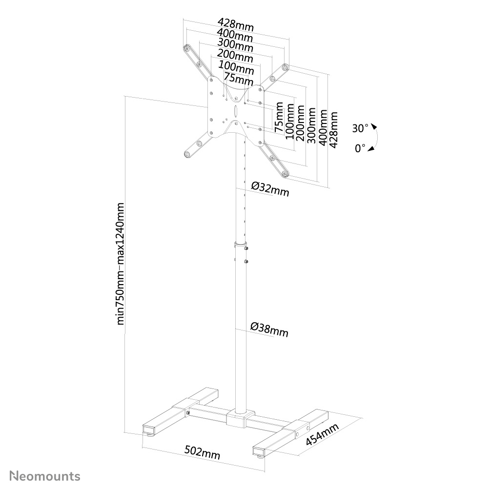 Neomounts NS-FS100BLACK Vloerstandaard 10-55"